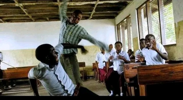 English teacher : The girl is naked .. (Add a question tag) 

Me: Where's she ? !!

Teacher: