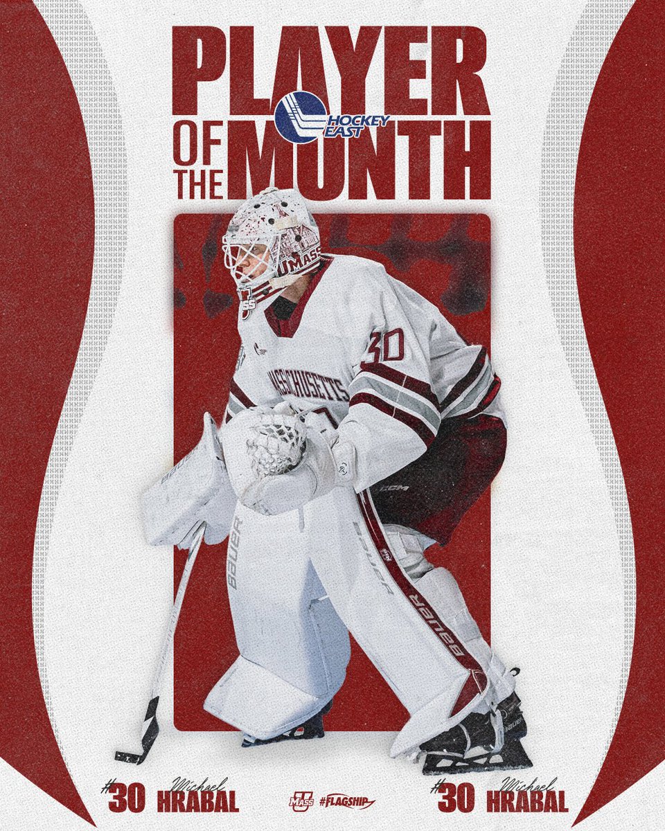UMassHockey's tweet photo. Our 6-1-0 January would not have been possible without the big-time performances from @HrabalMichael and @lucas_olvestad 

Congrats and well-earned gentlemen!!

🔗: https://t.co/rnOCUnP7fr 

#NewMass X #Flagship🚩 https://t.co/9szUY4tQ2O