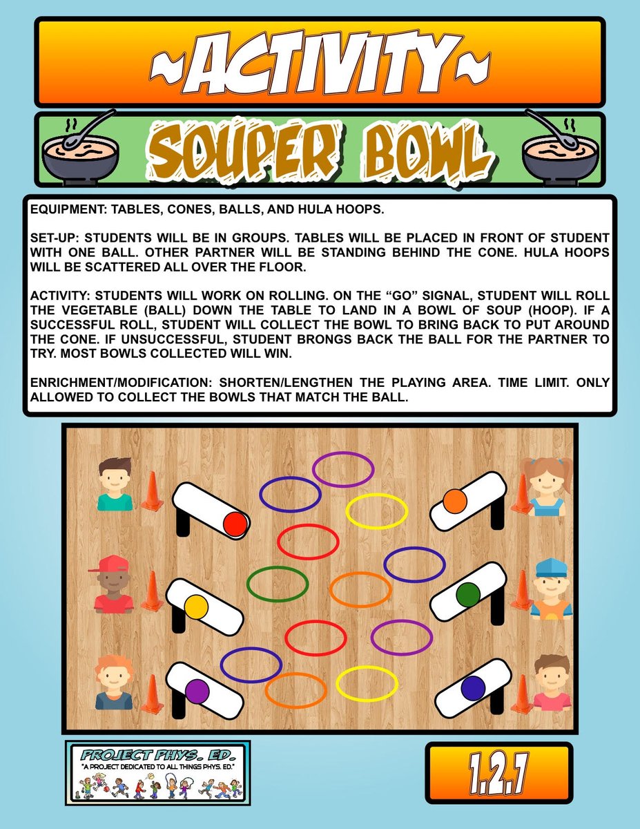 project_physed's tweet photo. Today's project in #physed: 🏈Souper Bowl🏈

 Video➡️ https://t.co/JzIGxyYrFe

Lesson⬇️ https://t.co/MUaQvEP2A6