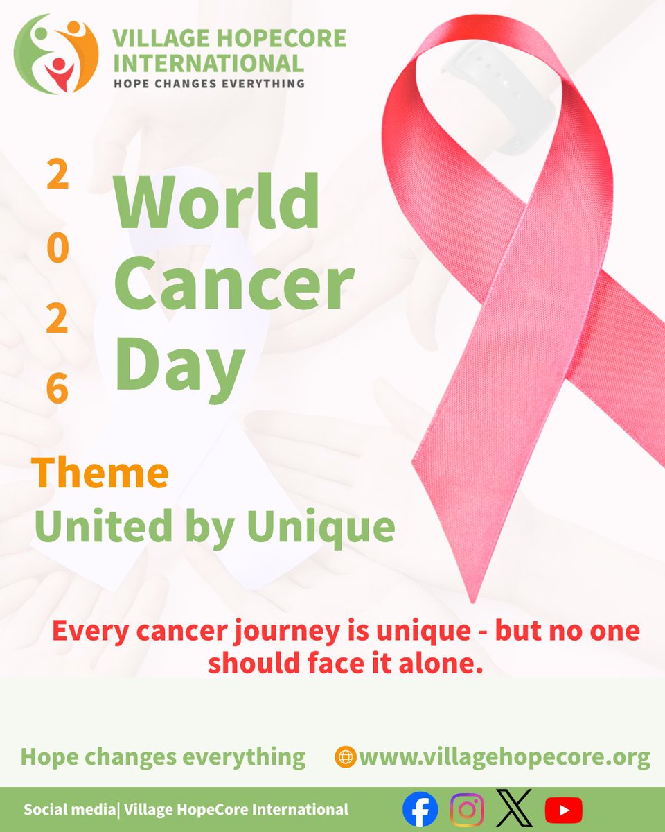 Cancer affects families across Kenya, and each experience is unique. On World Cancer Day, Village #HopeCore International stands united in supporting our community. Today, encourage those you know to consider screening. #HealthForAll #KenyaHealth #EarlyDetectionSavesLives