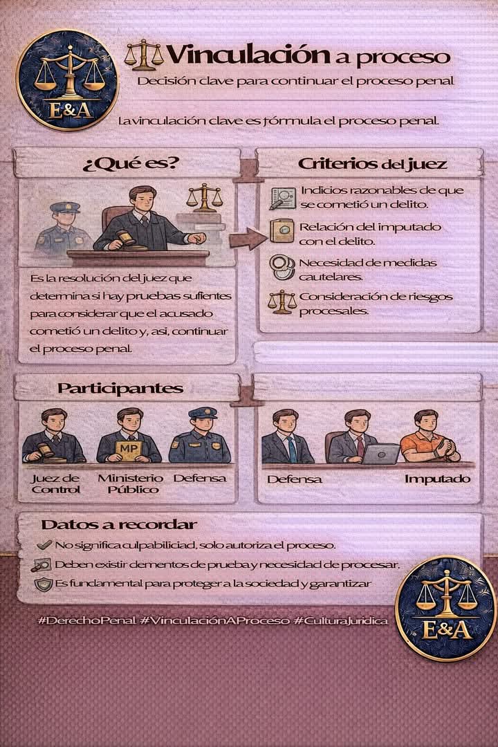 Chepe_bust's tweet photo. La vinculación a proceso es una decisión clave dentro del proceso penal
No declara culpabilidad pero sí determina que existen datos suficientes para continuar el procedimiento bajo control judicial
Entender esta etapa es fundamental para conocer cómo y cuándo avanza un caso penal https://t.co/Cbhhlc6kgl