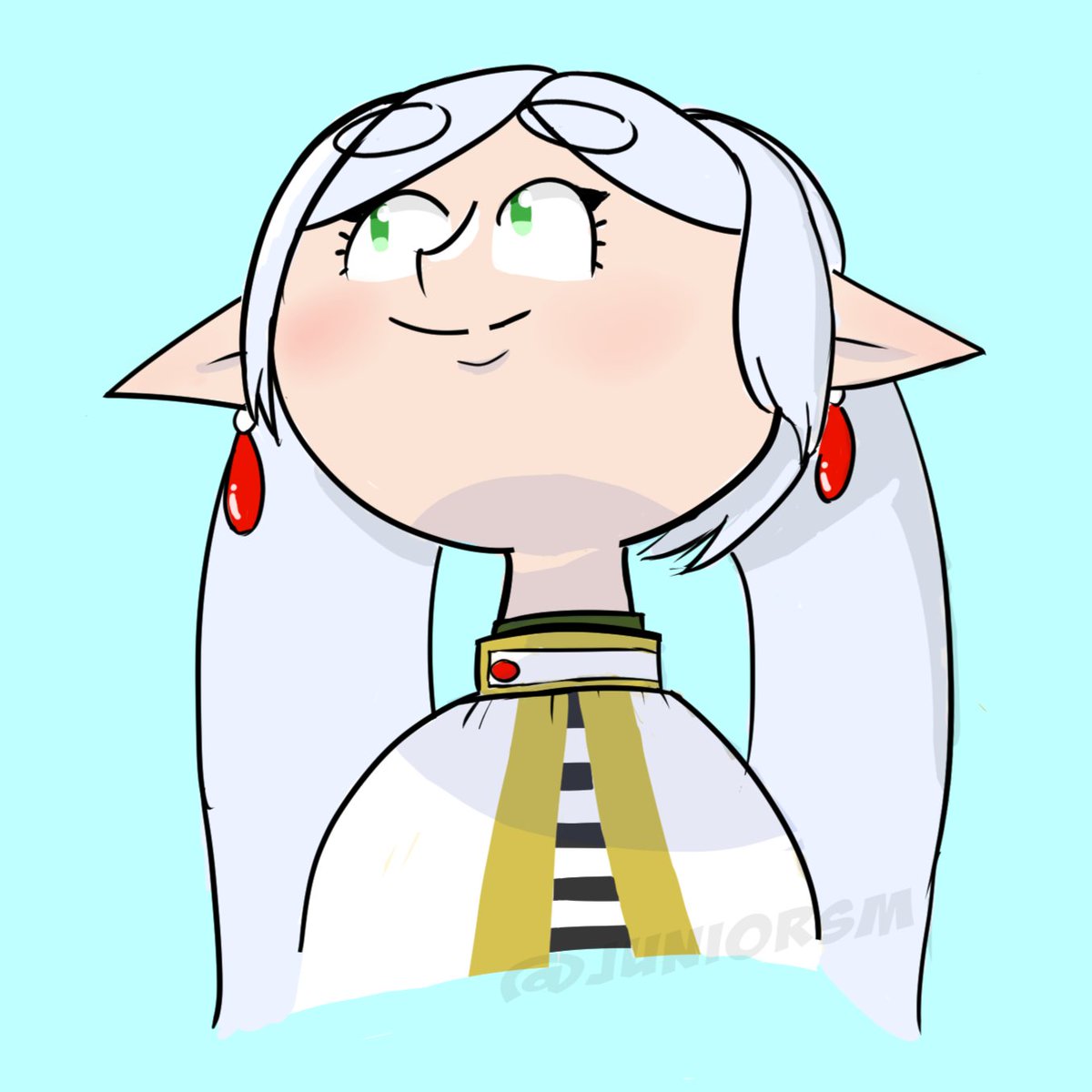 junioronpaper's tweet photo. now that ive finally got an art account, heres my months old stab at the frieren trend c: #frieren #fanart #frierendrawing #lookupchallenge https://t.co/dCRYJaMyp5