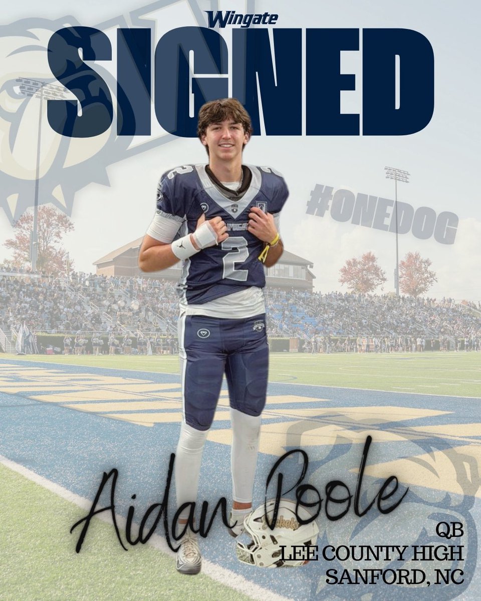 Signed✍️ 

Welcome to the Wingate Bulldogs family Aiden!

<a href="/AidenPoole9/">Aiden Poole</a> 
#ONEDOG