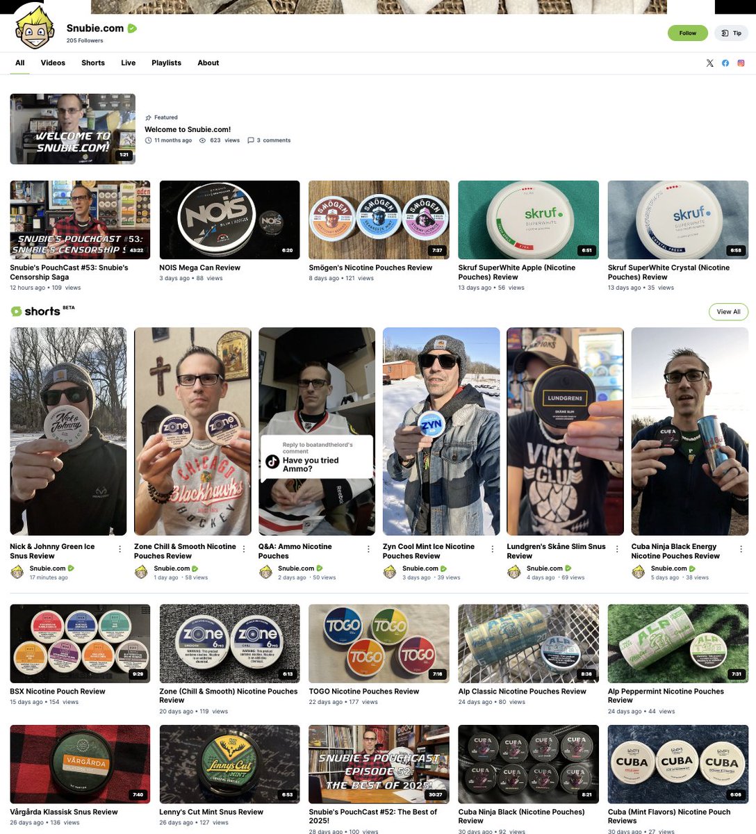 SnubieDotCom's tweet image. Rumble Shorts is live, and it is beautiful.  I like where it sits on the "All" page.  Recent uploads on top, Shorts beneath it, then "all" videos at the bottom.  It has a good flow to it.  

Great work @chrispavlovski, @ric_rac, @RumbleMario and the @rumblevideo team!

#rumble