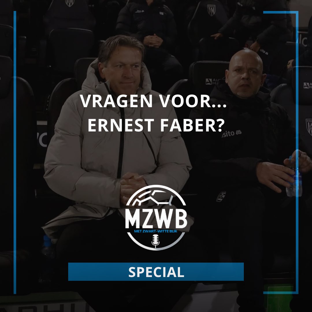 Special met Ernest Faber
Morgenmiddag schuift Ernest Faber bij ons aan voor een special van Met Zwart-Witte Blik. 🎙️⚫⚪

Heb jij vragen voor de nieuwe trainer en technisch directeur van Heracles?
Laat ze hieronder achter en wie weet nemen we jouw vraag mee in de aflevering 👇