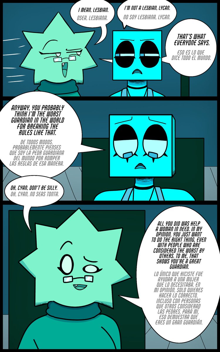 nukizza's tweet photo. Epifanía (chapter/capitulo 1) part/e 13
#JSAB #JustShapesAndBeats #Cyan #Blixer #Jsabau #aujsab #cyanjsab #Blixerjsab #jsabblixee #jsabcyan #jsablycan #au #fanart #comic #webcomic #lycanjsab #lycan https://t.co/DQBgs8O6qE