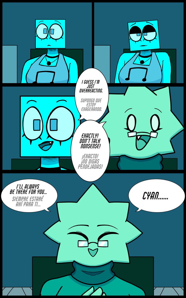 nukizza's tweet photo. Epifanía (chapter/capitulo 1) part/e 13
#JSAB #JustShapesAndBeats #Cyan #Blixer #Jsabau #aujsab #cyanjsab #Blixerjsab #jsabblixee #jsabcyan #jsablycan #au #fanart #comic #webcomic #lycanjsab #lycan https://t.co/DQBgs8O6qE