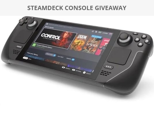 We’re giving away ONE MORE BRAND NEW $700 STEAMDECK OLED 1 TB to CELEBRATE 100 Giveaways over the last decade! Good luck to one lucky winner!

🕹 $700 STEAMDECK OLED #Giveaway 🕹

How to enter:

 🔁 Like &amp; RT
✌ Tag 2 Friends
 👉 Follow 
<a href="/MizzyMogs/">Mike</a> 

⬇ Enter Below ⬇