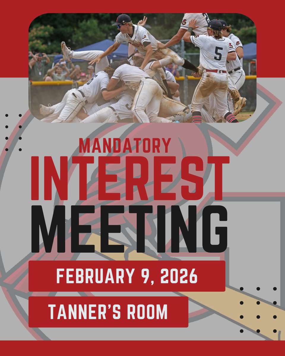G_villeBaseball's tweet photo. Join us for our preseason meet to discuss expectations and requirement for tryouts on Monday in Coach Tanner's room. Our eligibility wristband pickup is February 17. https://t.co/7GKpzliw2T