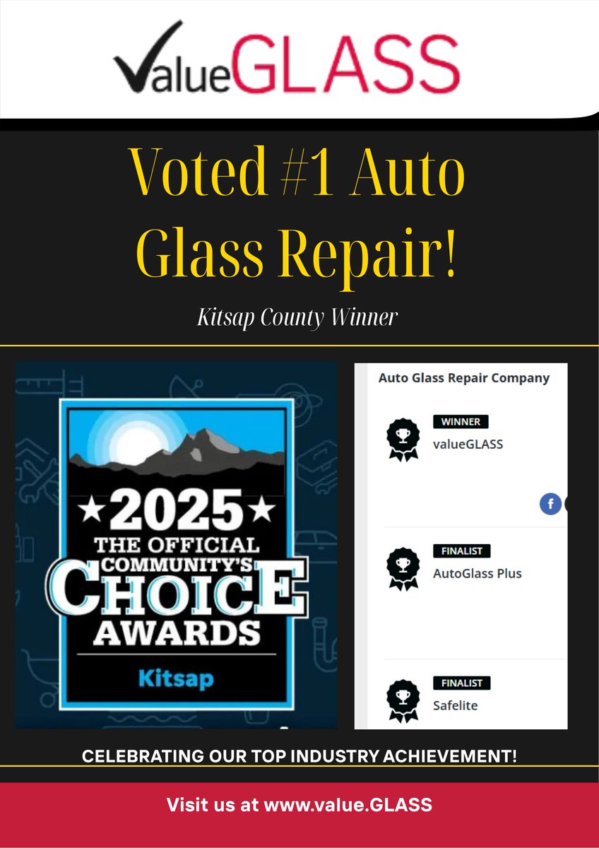 valueGLASS's tweet image. When you need glass, valueGLASS has you covered! 🥇 Voted #1 in Kitsap County &amp;amp; the highest-rated on Google. Proudly local, independent, &amp;amp; Veteran-owned. Thanks for your support! 💪  
value.glass  
#ValueGLASS #KitsapCounty #SupportLocal #VeteranOwned #CommunityFirst