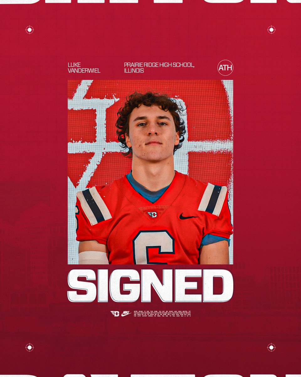 Welcome Home LUKE VANDERWIEL‼️

🔗 Running Back 
✈️ Prarie Ridge HS (Chicago, IL) 

#GoFlyers // #FlyerFootball