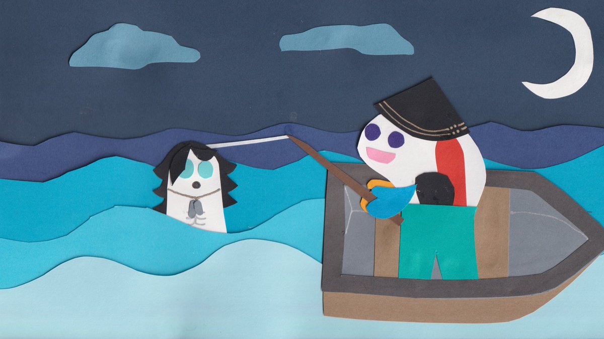 semiluminary's tweet photo. It's a great night for fishing! 
Wait, is that ... ghost Shinri?!

#JosuijiArt https://t.co/rjcOvVlVQU