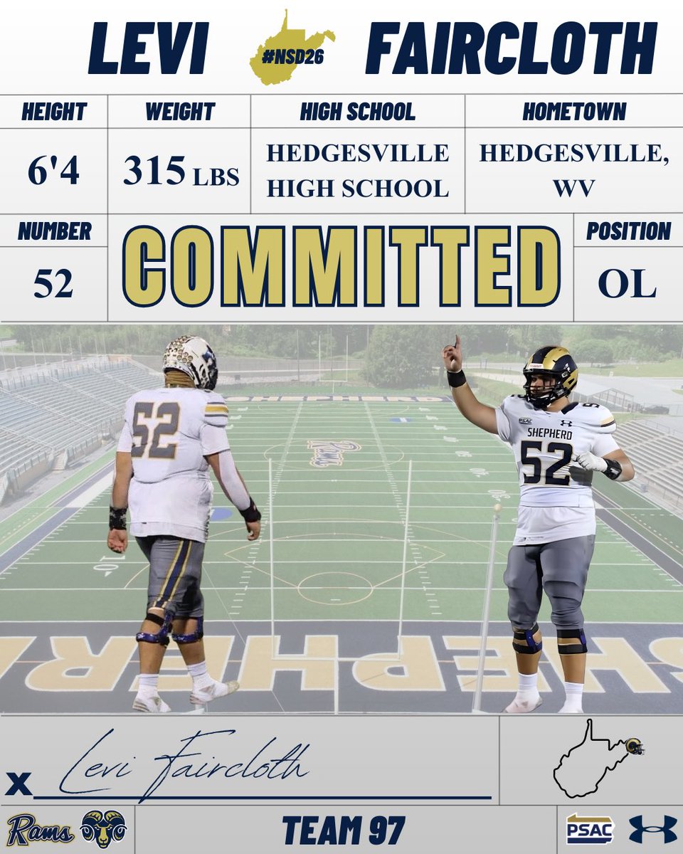 SURamsFootball's tweet photo. Next up for the Rams is Levi Faircloth! 
#Team97 🐏🏈 https://t.co/DadrNJw5a0