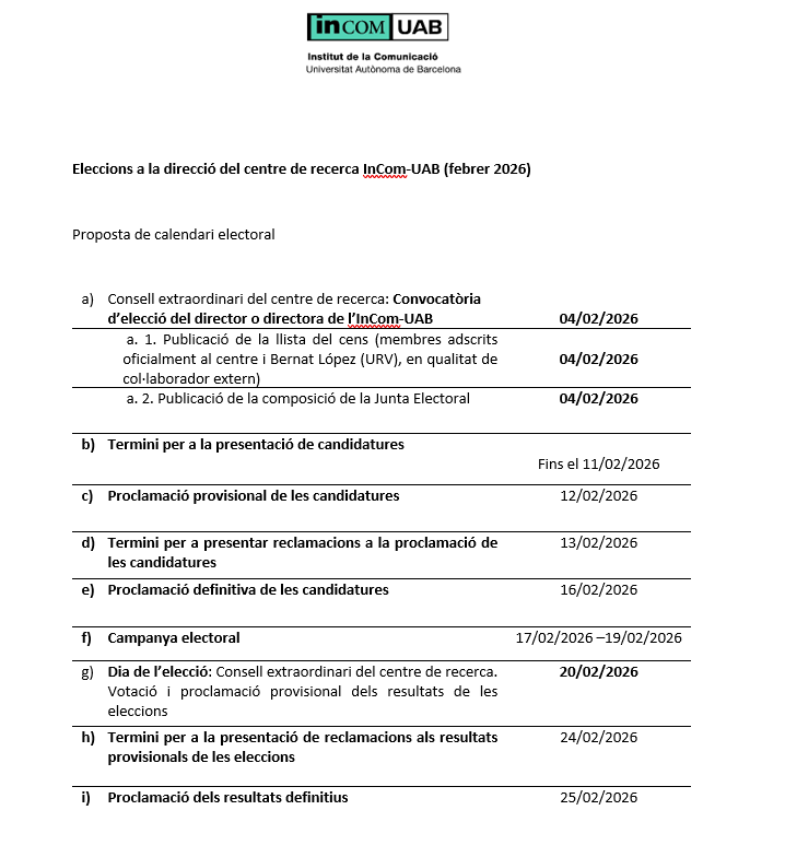 InCom-UAB. Institut de la Comunicació tweet media