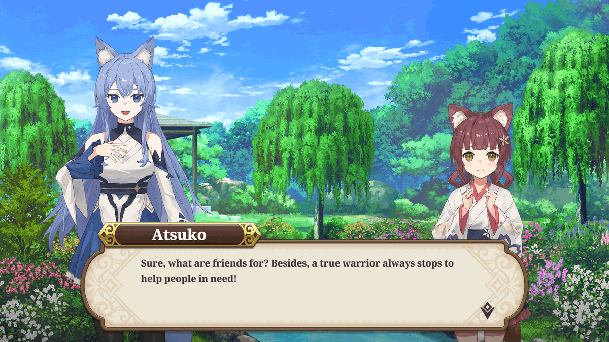 visualnoveler's tweet photo. The fox girls and the wolf girls have never gotten along, but Atsuko is determined to find the legendary springs deep in the wolf girls' territory.

Play as Atsuko in our action RPG Nezori: https://t.co/eFmjqXVcv1 https://t.co/tKtg2No6FK