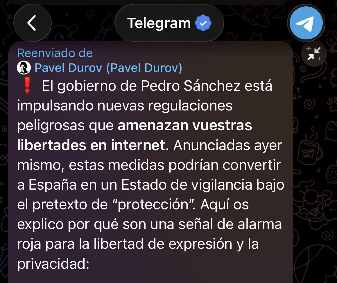 Un empresario ruso nos escribe hoy para explicarnos qué es la libertad de expresión (según él) y propagar un bulo desde su plataforma.

Esto viene a confirmar el acierto de <a href="/sanchezcastejon/">Pedro Sánchez</a> con la medida sobre uso de redes sociales y el gran reto que tenemos delante. 

Tremendo.