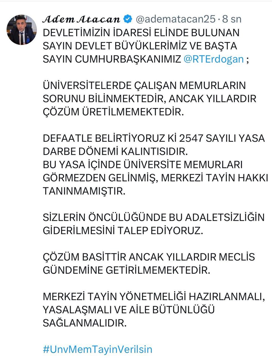 #UnvMemTayinVerilsin