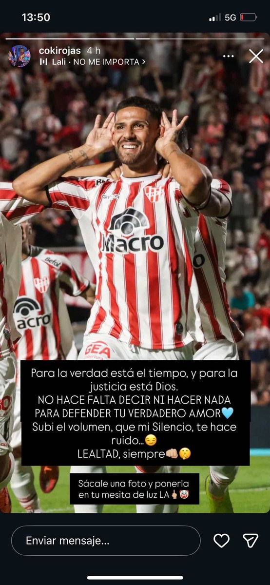 La historia de la mujer de Franco Jara en Instagram 👇🏼 

“Sácale una foto y ponela en tu mesita de luz LA 🖕🏽🤡 ” (Luis Artime) 

Repito, sigan idolatrando a este arruinador de vestuario que se cree mas importante que tipos como Artime y Losada que hicieron mucho mas por Belgrano
