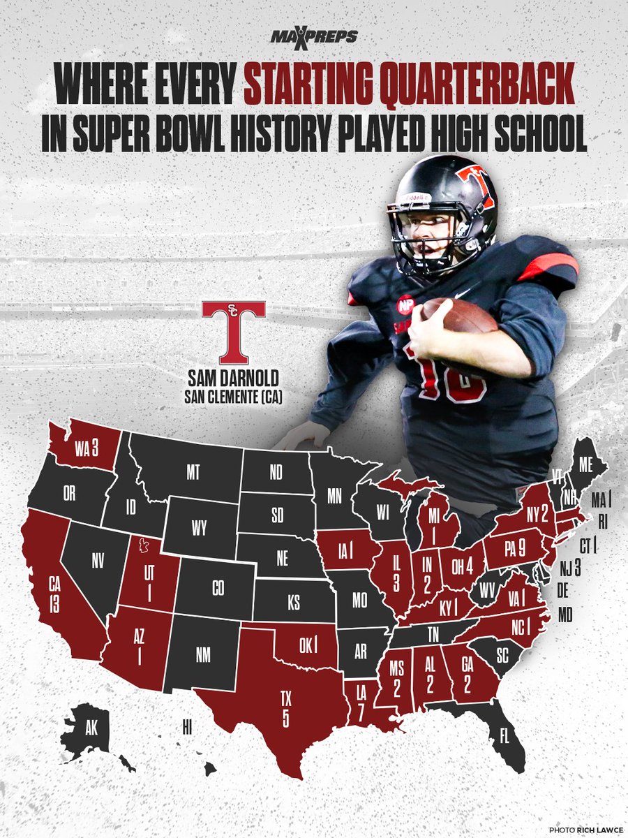 MaxPreps's tweet image. Where every starting quarterback in Super Bowl history played high school football. 🏈🔥

Full list ⬇️
maxpreps.com/news/bGkx1wNQc…