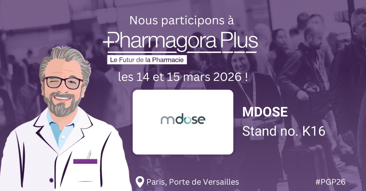 📍 Rendez-vous à #Pharmagora2026 !

Mdose vous donne rendez-vous les 14 &amp; 15 mars 2026 à Paris Porte de Versailles.

On vous attend ! 🚀
#Mdose #PGP26