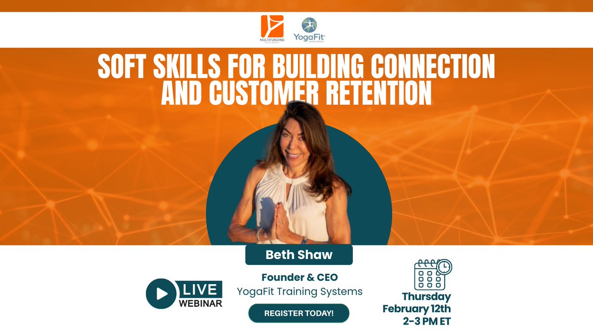multifunding's tweet image. In this webinar, Beth Shaw explores the essential soft skills that help professionals strengthen connections, improve customer experiences, and drive long-term loyalty.

 bit.ly/4ax2UXu

#CustomerRetention #SoftSkills #BuildingConnections #CustomerExperience