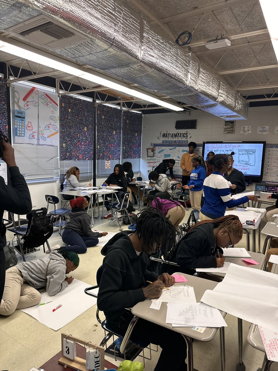 JDCHS_JAGS's tweet photo. Students in Mrs. Cynthia Bryant’s Algebra 2 class, both seniors and juniors, are collaborating to master the skills of Long and Synthetic Division. https://t.co/f03dXdPTyO