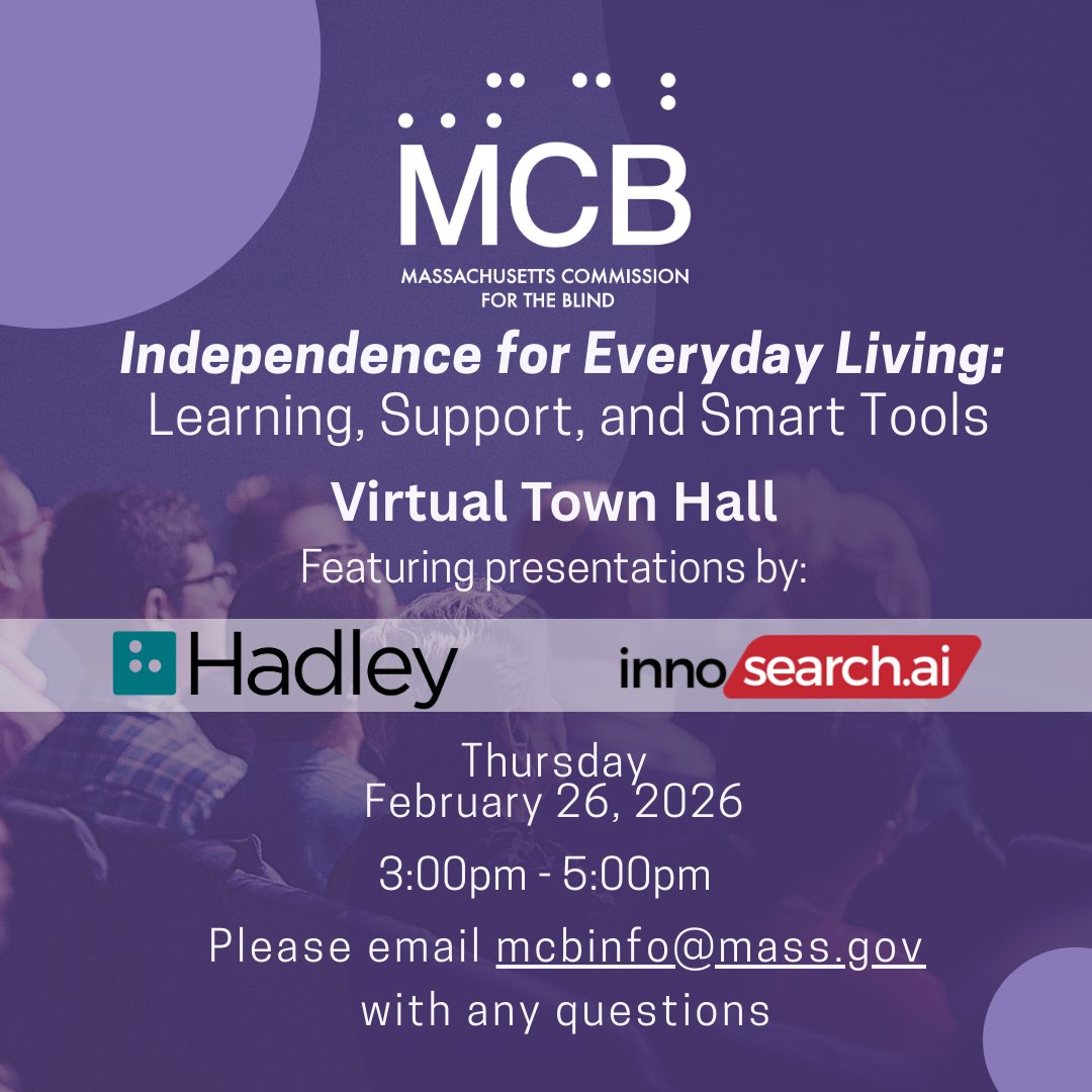 Massachusetts Commission for the Blind (MCB) tweet media