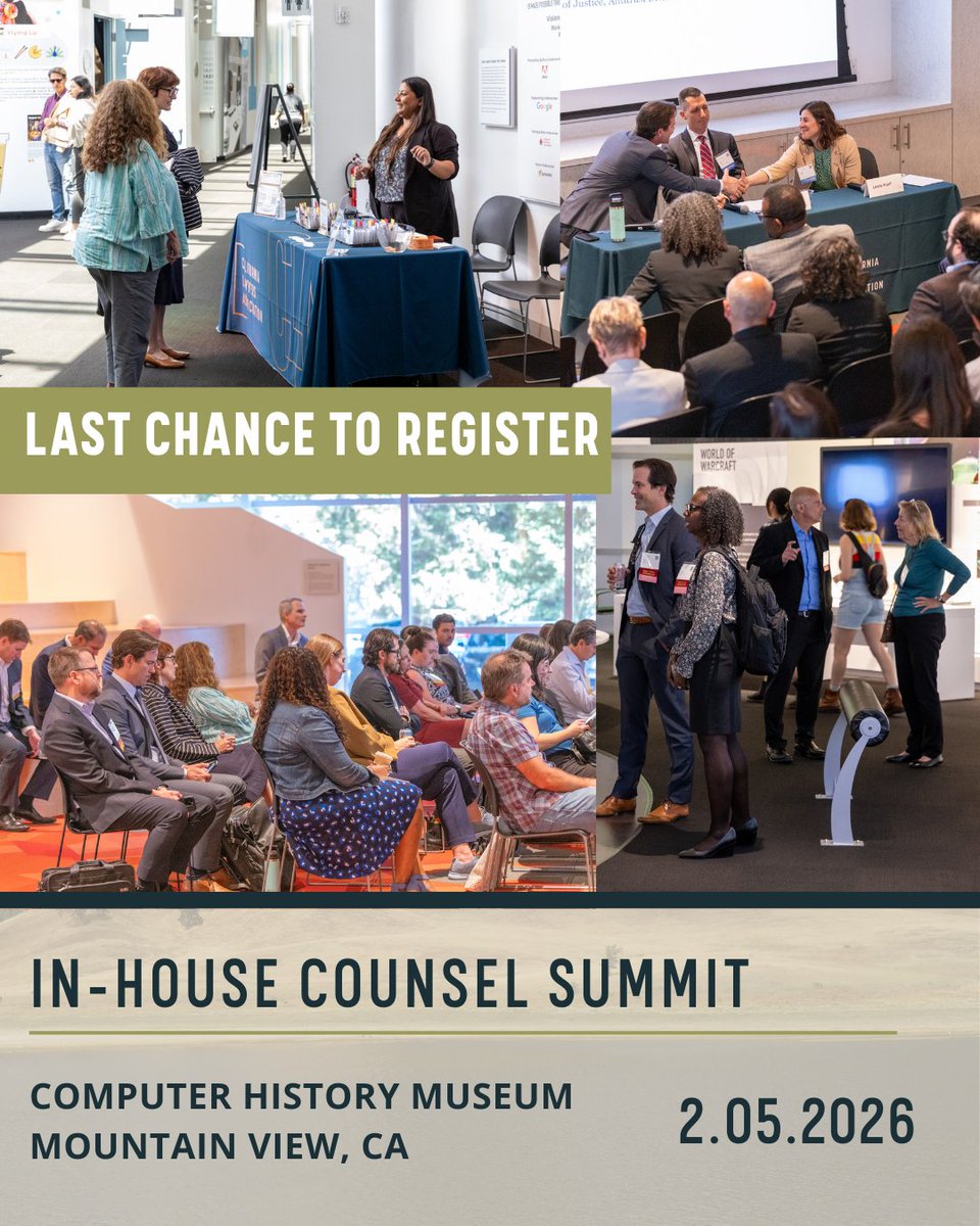 CLAAntitrust's tweet photo. 🚨 Last chance for in-house counsel!

The 2026 In-House Counsel Summit is happening on February 5, and onsite registration is available.

📍 Mountain View
 🕑 2:00–5:00 PM
 👉 You can register online or register onsite!

Register now: https://t.co/LOWcxhqiwV https://t.co/v5W4Pfna5q