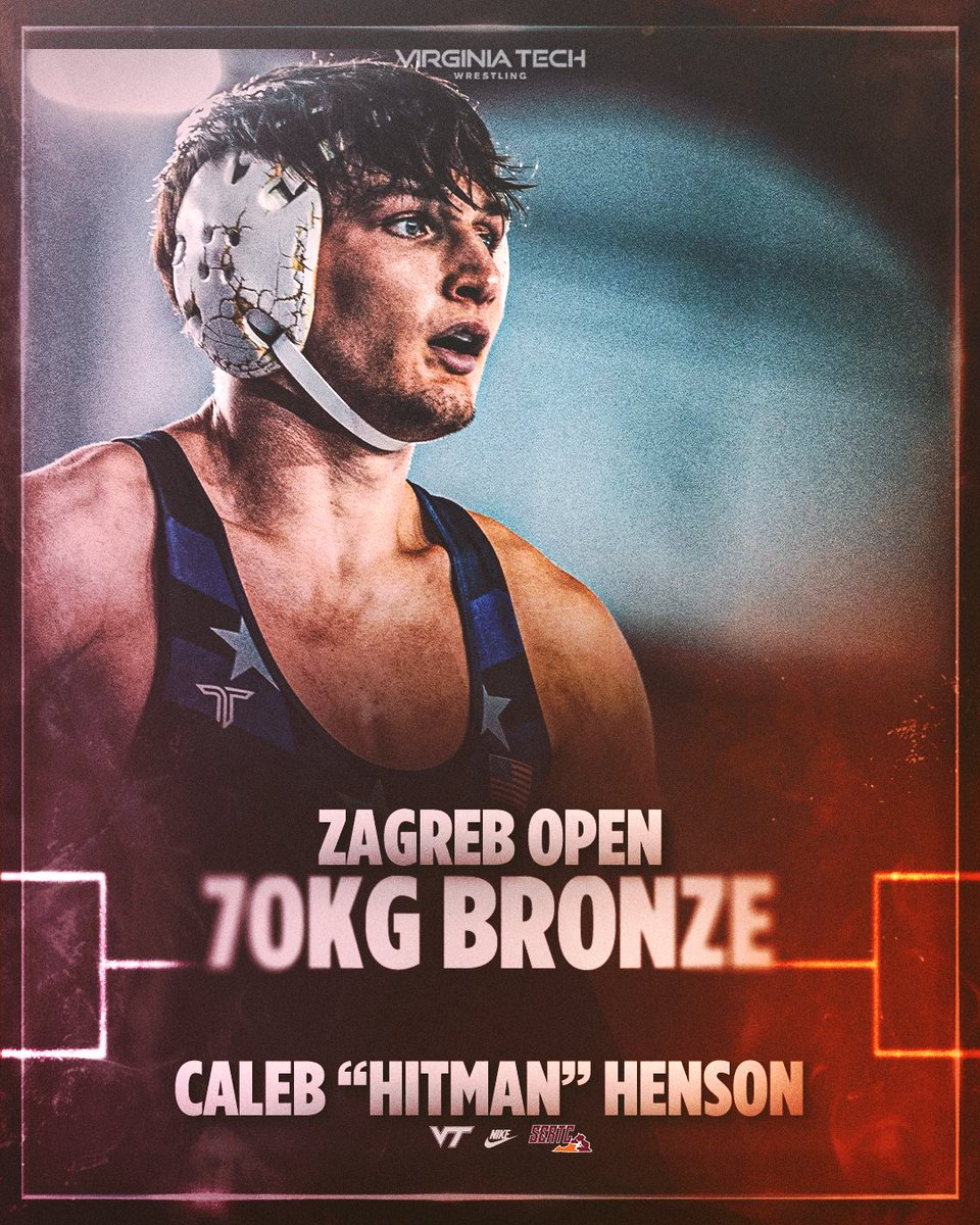 HokiesWrestling's tweet photo. 𝐇𝐢𝐭𝐦𝐚𝐧 𝐈𝐧𝐭𝐞𝐫𝐧𝐚𝐭𝐢𝐨𝐧𝐚𝐥 🥷
Caleb Henson makes his presence known in his first competition abroad! 

Henson’s Path to Bronze:
- U17 World Champ, U20 World Bronze, 4x Asian Champ
- U20 European Bronze
- 2x Olympian, Senior World Champ, Senior World Bronze, European Champ, European Bronze

#ALLINALLTHETIME #Hokies 🦃
