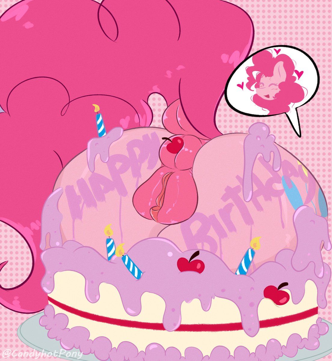 CandyhotPony's tweet photo. A small gift from @Skittle_Cuddler to @Aer0Zer0Ri2k 
Wishing you a happy birthday!🎂✨
.
.
#PinkiePie #nsfw https://t.co/dv9nDFtWZg
