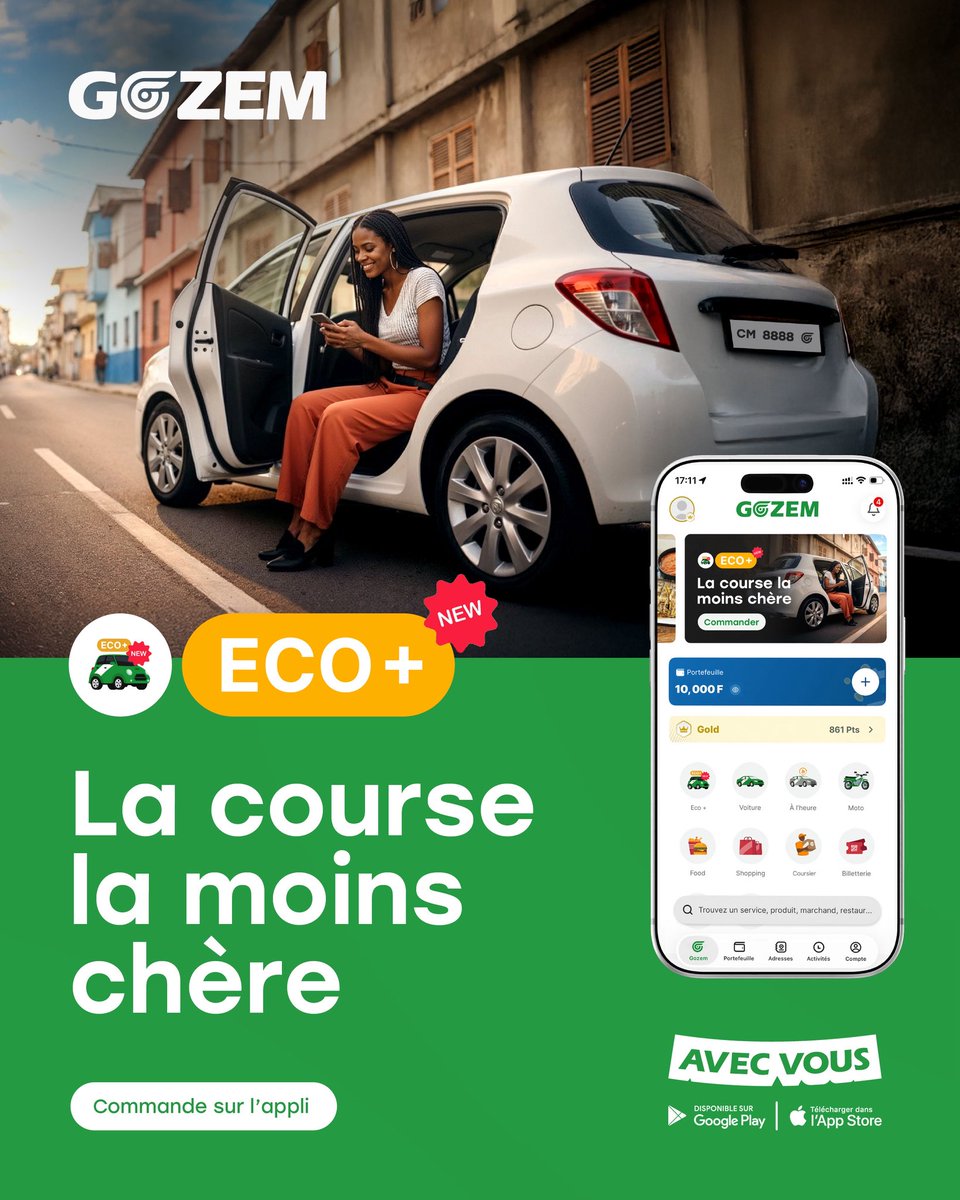 Vous avez fait des suggestions,vous avez réclamé des courses moins coûteuses… Nous vous avons écouté et nous avons décidé de vous sortir un service qui répond à vos attentes ! 😎😎

Découvrez le service Eco+ !!! 🤩🤩🤩🤩

Click ici : app.gozem.co/user/vehicle?t…

#gozemcameroun
