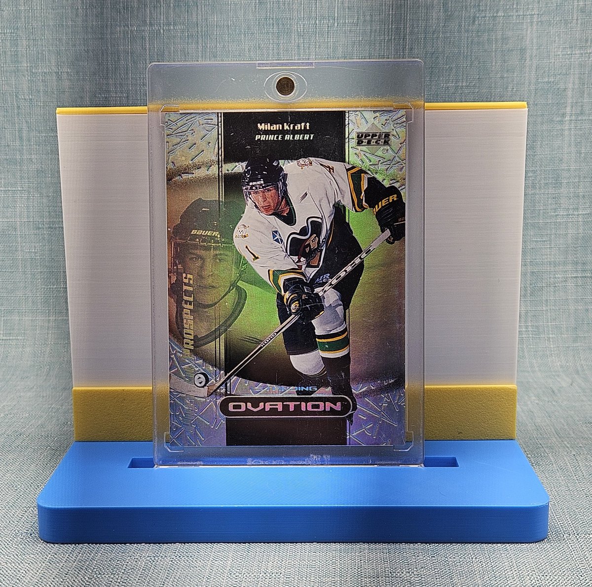 OTB_Cards's tweet photo. Introducing Off the Boards card displays!

A few tweaks need to be made still but getting ready to order more materials and looking for input and suggestions!

10" model can display up to 3 graded cards. 

5" model displays a single graded card (or one touch as shown). https://t.co/ZFYGK5CMBa