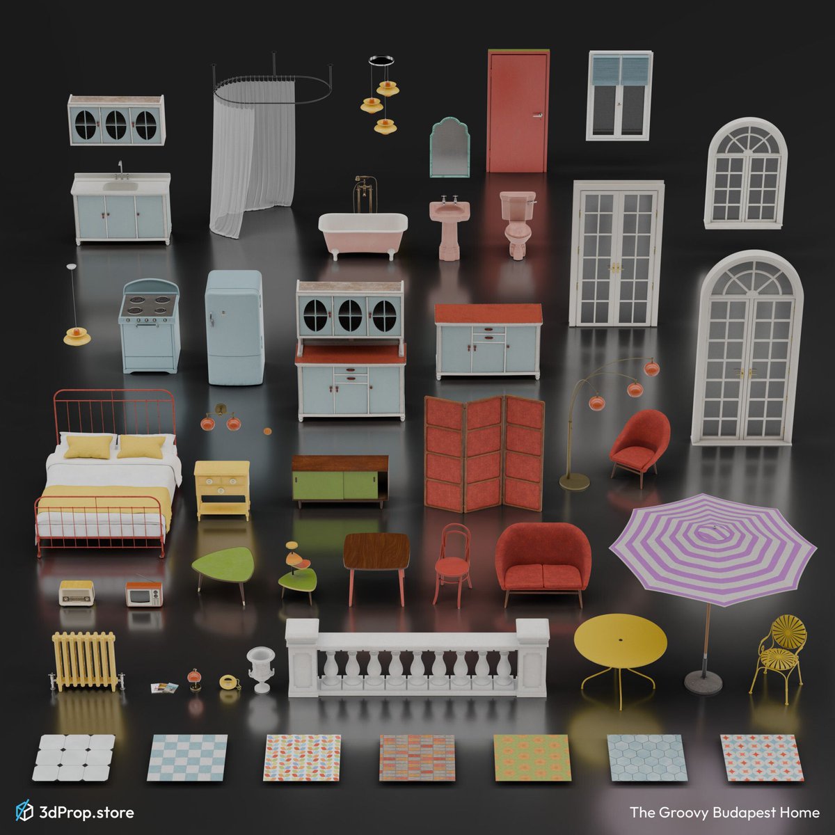 3d_Prop_store's tweet photo. Some nostalgic vibes for you to sink into. 
A kitchen basking i
n golden light and an asset pack filled with retro furniture and building parts.
https://t.co/iZQso5XYuJ https://t.co/PwdPk2tnu1