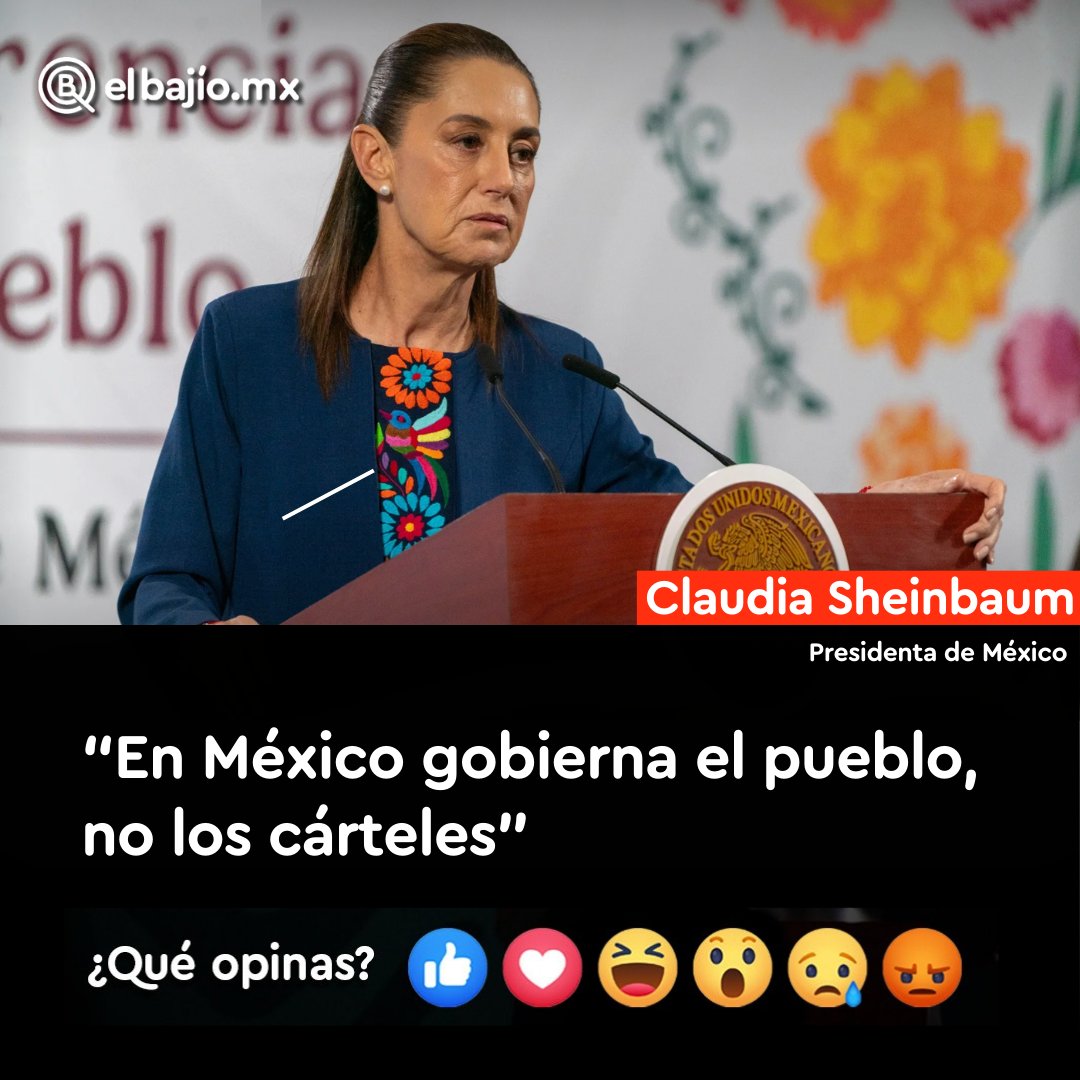 #NACIONAL Responde a criticas de Trump.

Claudia Sheinbaum respondió a declaraciones del presidente de Estados Unidos sobre la violencia en Sinaloa y afirmó que “en México gobierna el pueblo, no los cárteles”. 

¿Qué opinas?