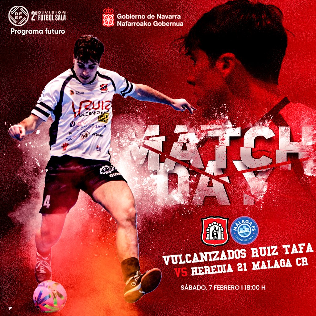 tafafutbolsala's tweet photo. !!🅔🅛 🅢🅐🅑🅐🅓🅞 🅙🅤🅔🅖🅐 
🅔🅛 🅣🅐🅕🅐 🅔︎🅝︎ 🅛︎🅐︎ 🅛︎🅐︎🅑︎🅞︎🅡︎🅐︎🅛︎!!
🔥🔥🔥🔥🔥🔥🔥🔥🔥🔥🔥🔥🔥
▶️ 2ª🅓︎🅘︎🅥︎.
.📅 SÁBADO 07/02
📍 Jornada 18
🕕 18:00h
🏟️ Pol.CIP Tafalla (Laboral)
👇
➡️ VULCANIZADOS RUIZ TAFA 
VS
➡️ HEREDIA 21 MÁLAGA CIUDAD REDONDA https://t.co/ztWPRqf8sI