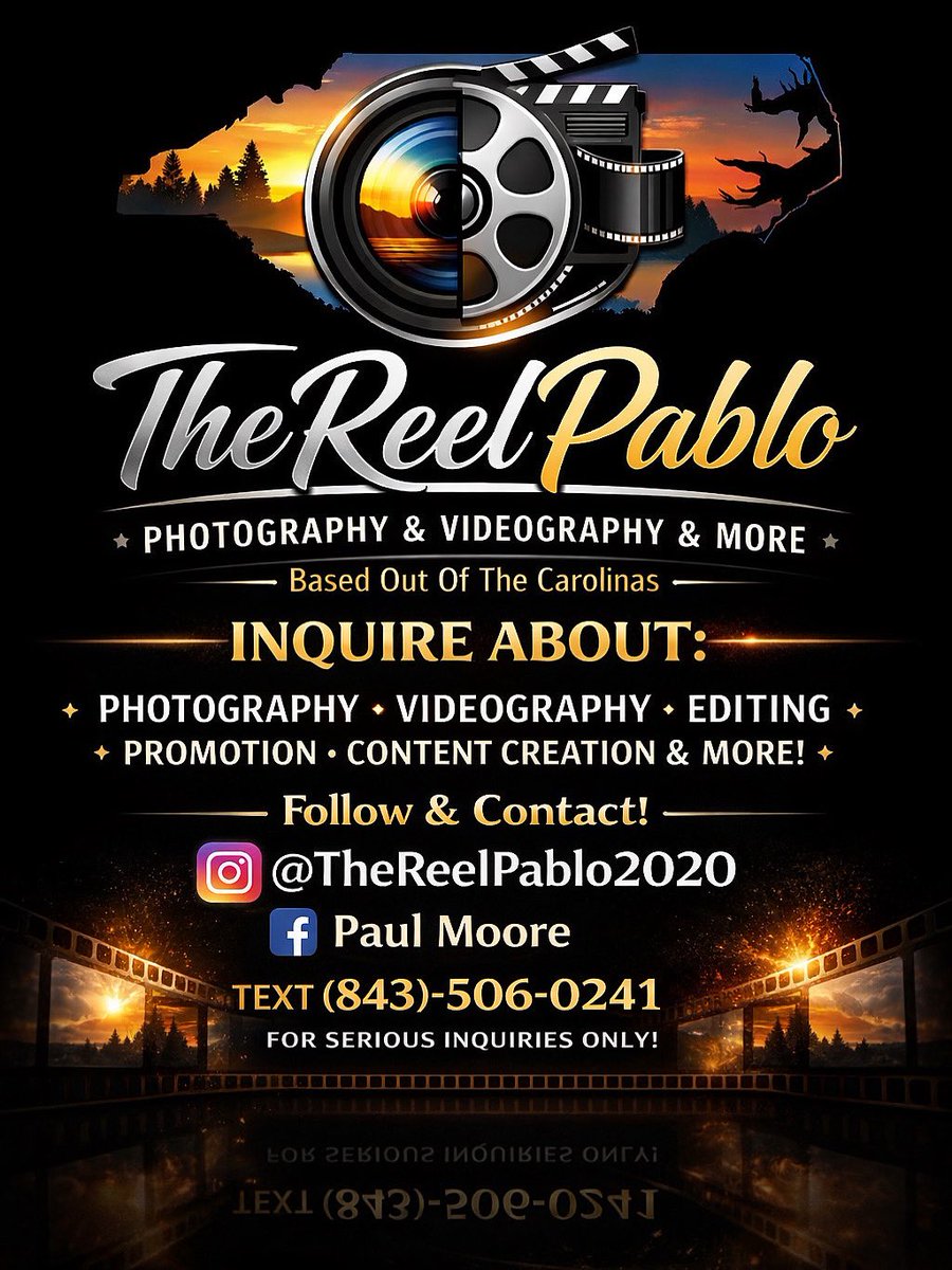 paulmoore600's tweet photo. TheReelPablo ™️… Tap In 🚨 Networking ! Comment your city and state &amp; let’s work! Share, repost, book, don’t just look. Based Out The Carolinas But We Mobile 🌴 🔥 🎥 📸 Photography, Videography, Content , Creator, More . 📱 💻 Contact Today 🤝 https://t.co/90VSF3njDh