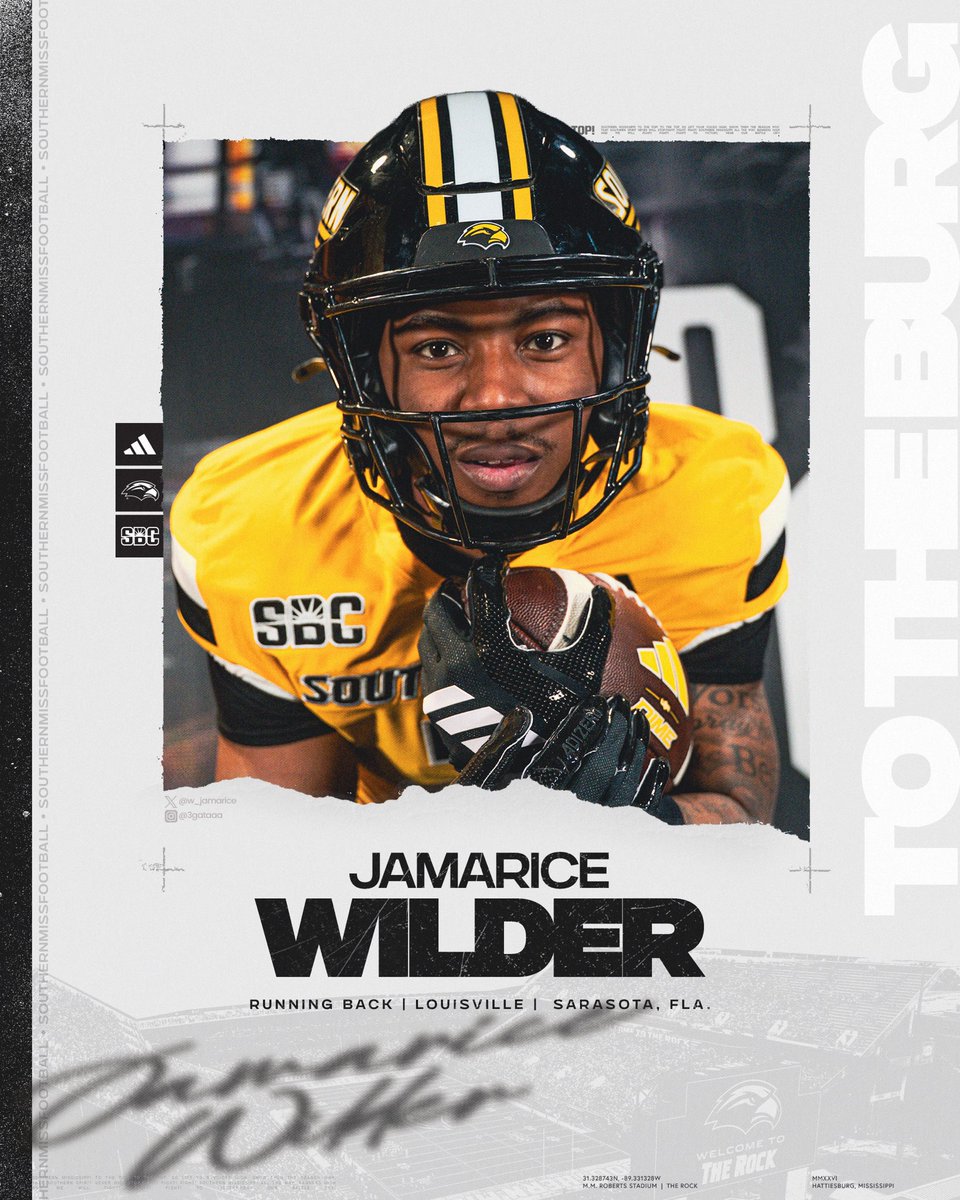 SouthernMissFB's tweet image. Got a Golden Eagle 🔝 

➡️  @w_jamarice 

#ToTheTop26 | #SMTTT