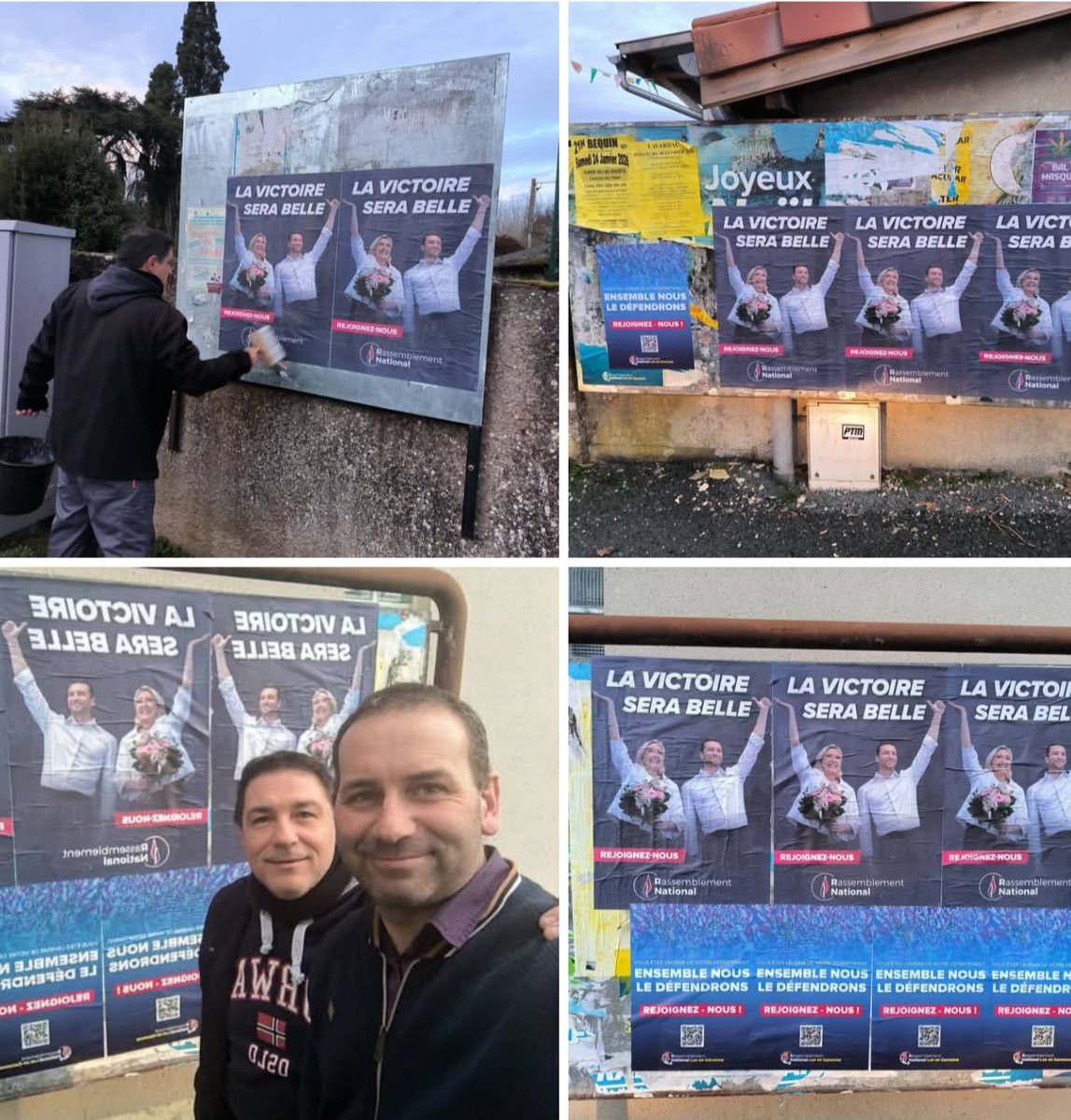 Séance affichage avec Francisco à Feugarolles, Bruch et Meneaux pour le <a href="/RNLotetGaronne/">Rassemblement National du Lot-et-Garonne</a> 💪🇨🇵