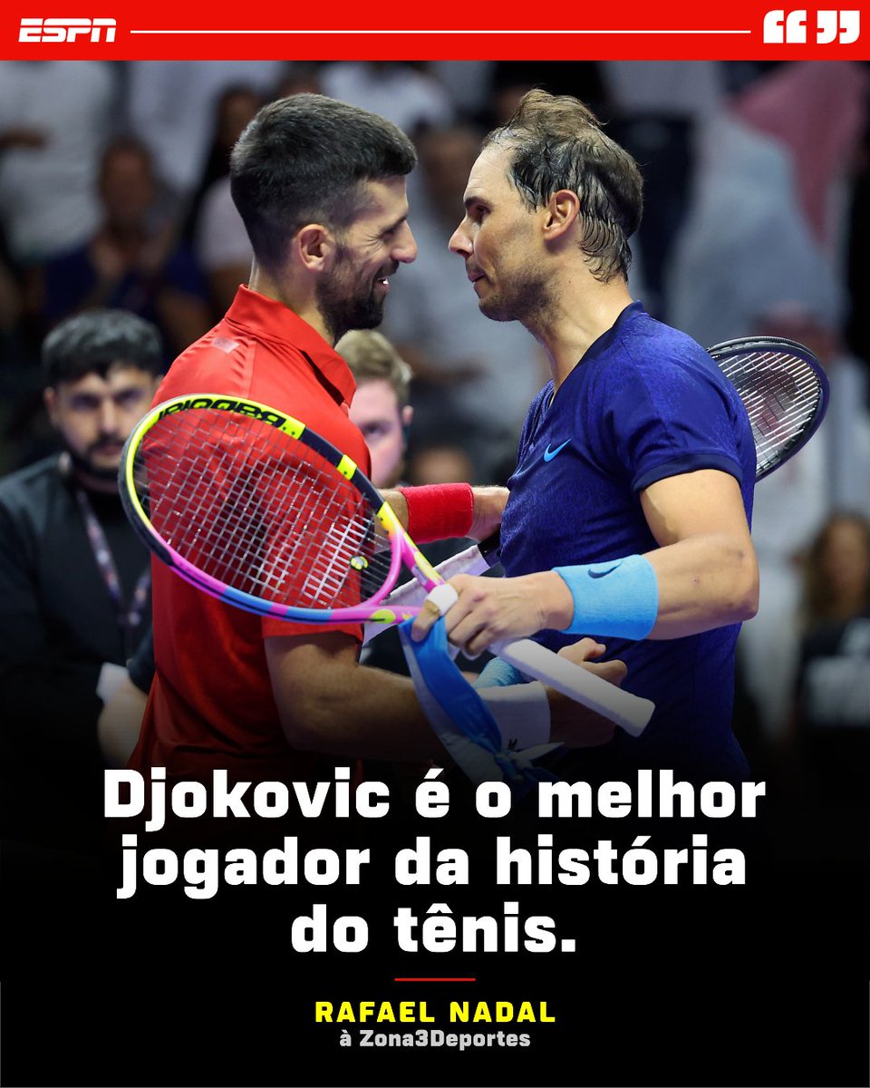 ESPNBrasil's tweet image. UMA LENDA RECONHECE A OUTRA 🎾🔥

Se liga nessa declaração do Rafael Nadal sobre seu maior rival, Djokovic! Concorda fã de esporte?

#TênisnaESPN #Djokovic #RafaelNadal