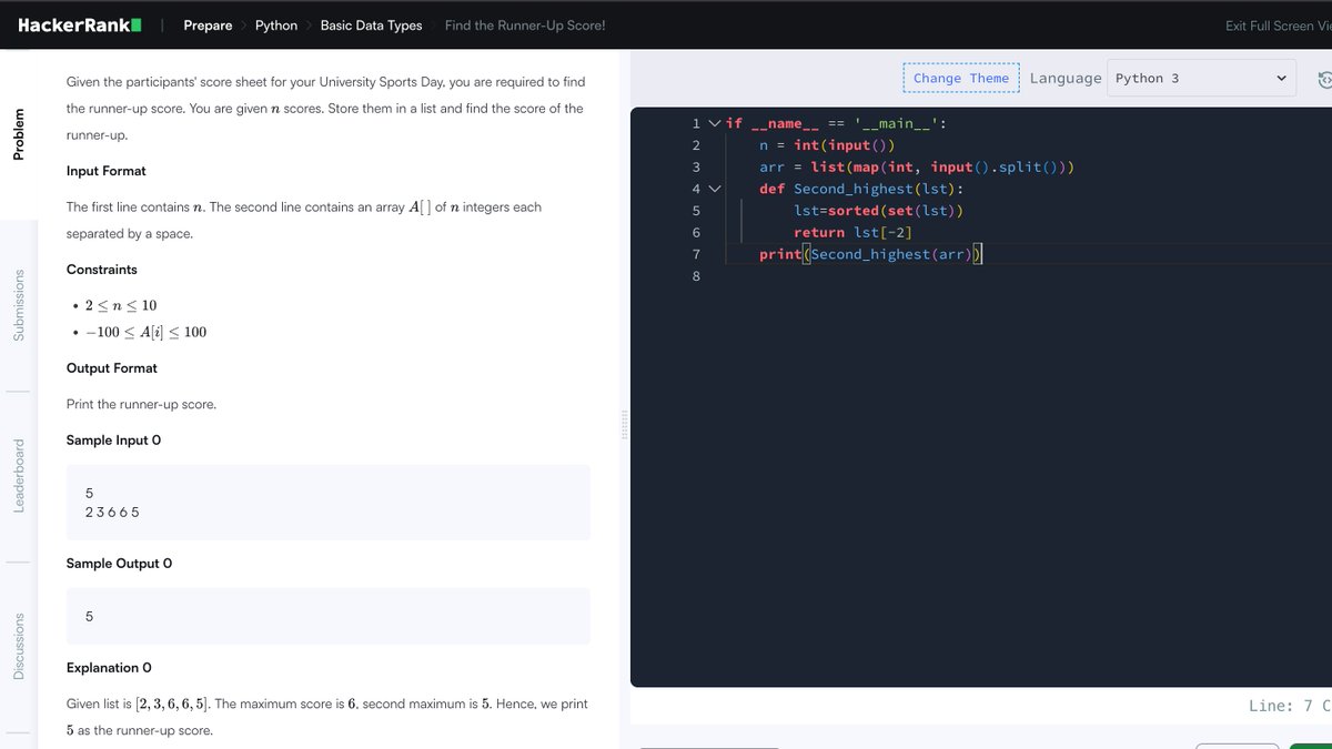 kamyasingh123's tweet photo. Day3 of #100daysofpython🐍
Today's takeaways:
—> map(function, iterable) - returns a map object
—>sets and methods in sets{collection of unordered data items, do not allow duplicate items } and set() function
—>list comprehension can replace loops and map() functions.#hackerrank https://t.co/d7JJf6WG9n