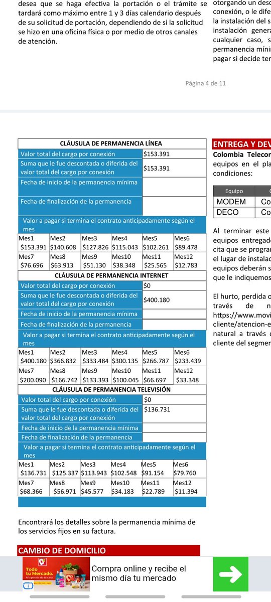 sanchezsofy2014's tweet photo. @MovistarCo @SFCsupervisor @sicsuper 12 meses pagados y aun así debo cancelar 1 mes más!!!! Letra menuda y falsedad en documentos y publicidad, sin pedirlo, me acaban de enviar el contrato y oh sorpresa, una x en la casilla de reactivacion automatica(??) Y contrato por 12 o 13 m? https://t.co/zoYSvvjUUi