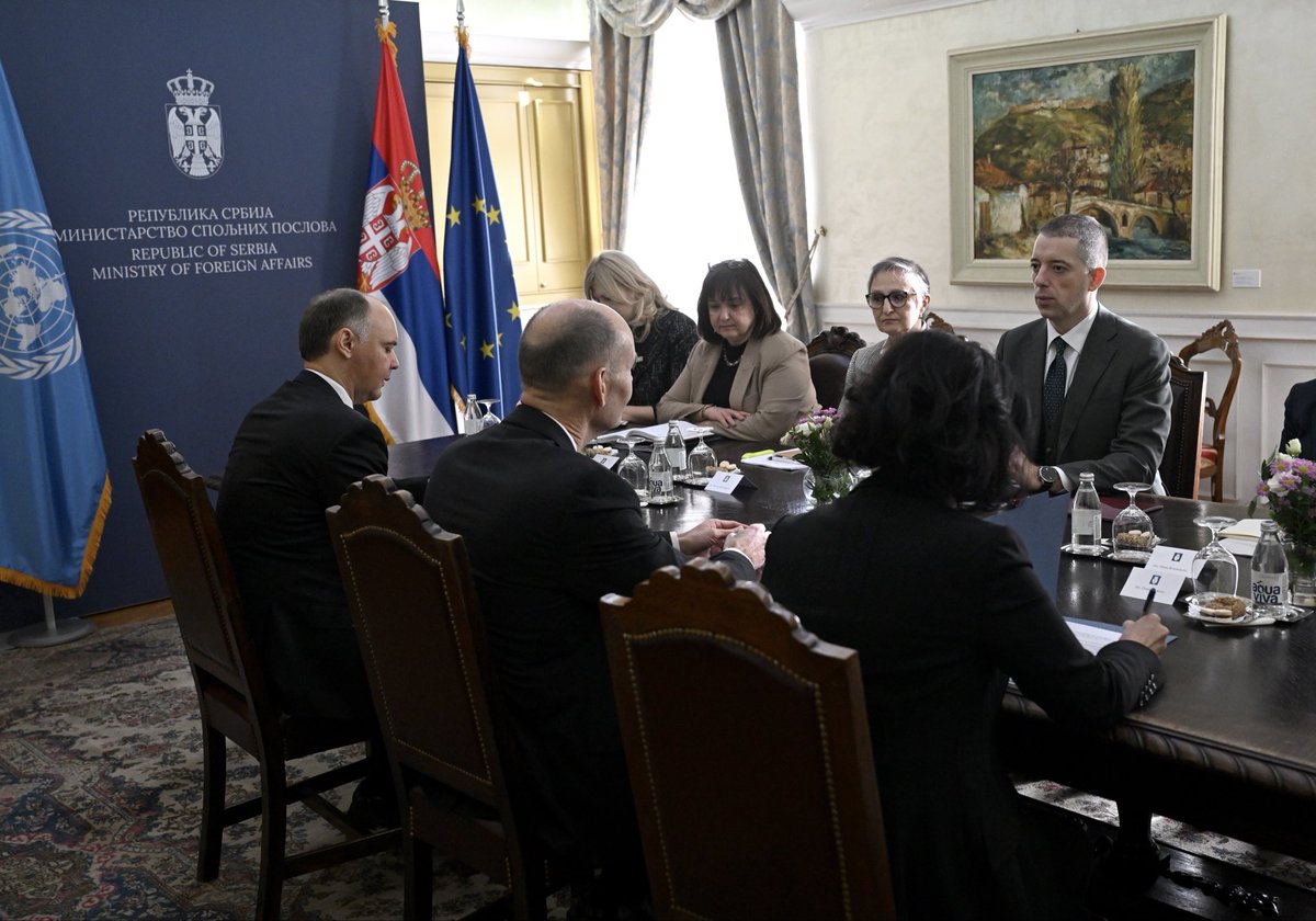 markodjuric's tweet photo. The imperative of the international community’s engagement in #KosovoandMetohija should be the preservation of its multiethnic character, which is, unfortunately, challenged by persistent and increasing pressures on the #Serb people, as I underlined in today’s discussion with the Special Representative of the @UN Secretary-General and @UNMIKosovo Head, Peter N. Due.
I also reaffirmed #Serbia’s firm support for #UNMIK’s continued mandate, as we view the Mission as the key pillar of international presence in our Southern province.