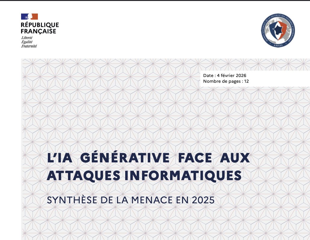 Compromission de données &amp; ransomwares : 
On entend souvent dire que “l’IA attaque toute seule”. 🤖

En réalité, le rapport de l'<a href="/ANSSI_FR/">ANSSI</a> apporte un éclairage intéressant : aujourd’hui, il n’existe pas d’IA capable de lancer une cyberattaque de A à Z sans humain derrière. En
