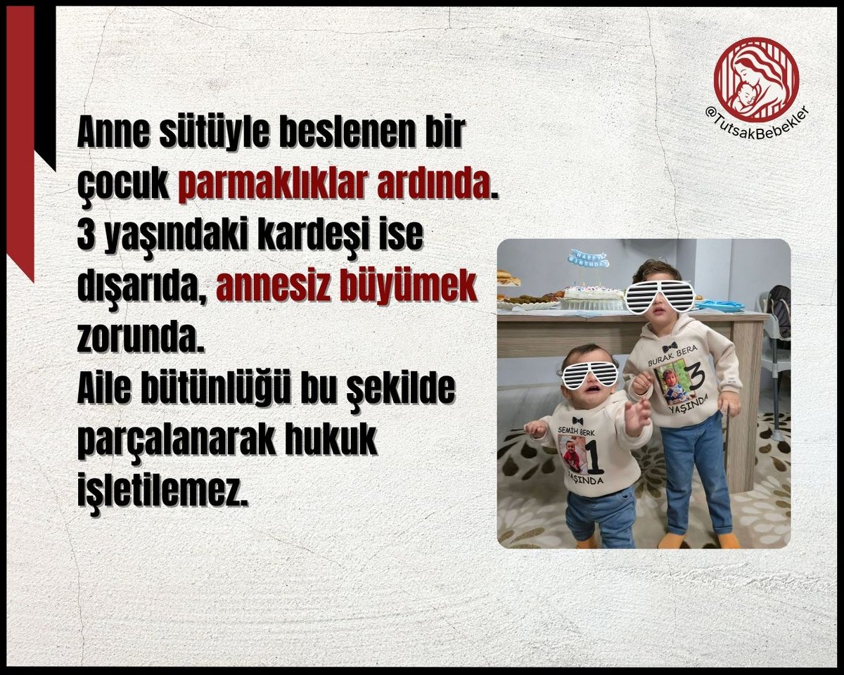 Annesinin henüz suçu bile netleştirilmemiş bir bebek, annesiyle birlikte mahpusta. Bir diğeri de annesine hasret. 

Bu hasretliği sona erdirmek zor olmamalı!!!

BebekliAnne MerveSaydan