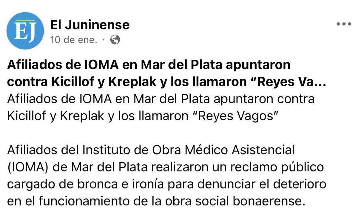 La Provincia de Buenos Aires está explotada por todos lados, IOMA re contra fundida y sin cobertura, quejas de afiliados por todos los pueblos ;    Pero <a href="/Kicillofok/">Axel Kicillof</a> parece que está en el secundario jugando a las pulseadas con los de la Campora. Es de locos.  Viven en otro mundo.