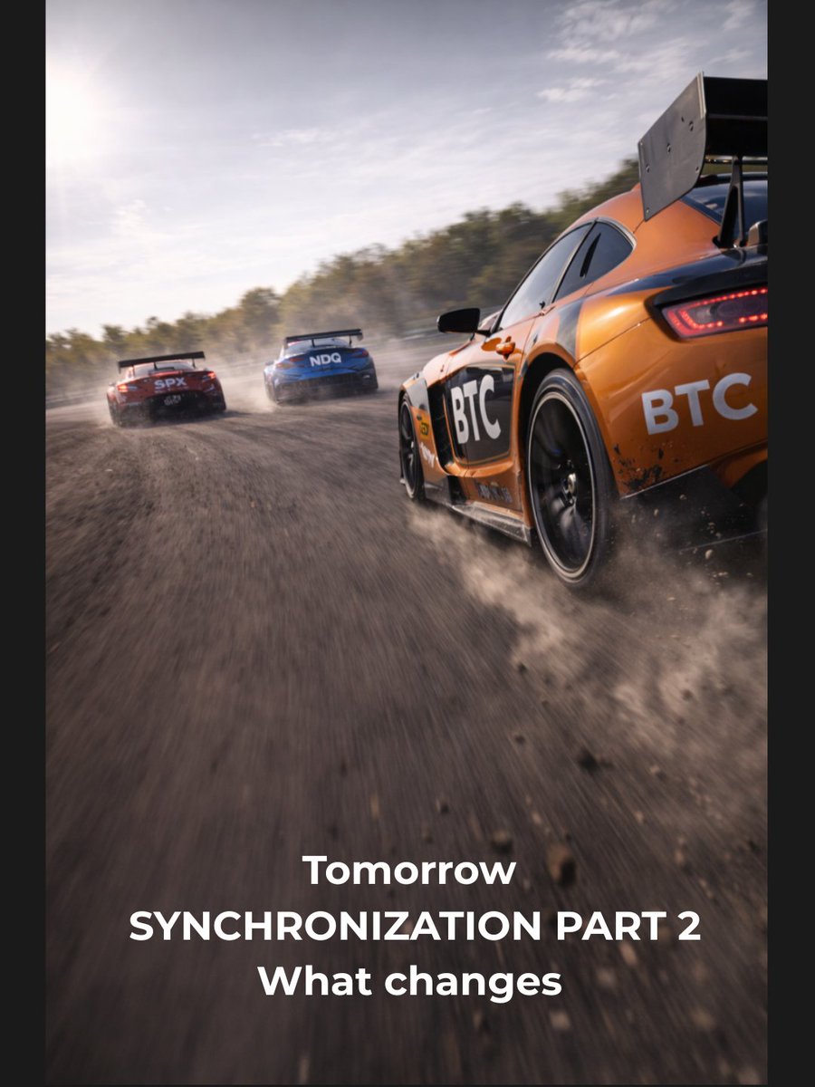 TheBigCycleGame's tweet photo. TOMORROW.
SYNCHRONIZATION PART 2
What changes when Bitcoin synchronizes with traditional markets for the first time.
Rally: Together with stocks.
Crash: Together with recession.
Unprecedented.
Full analysis tomorrow.
@TheBigCycleGame
#Bitcoin #Crypto #Synchronization #LCIF