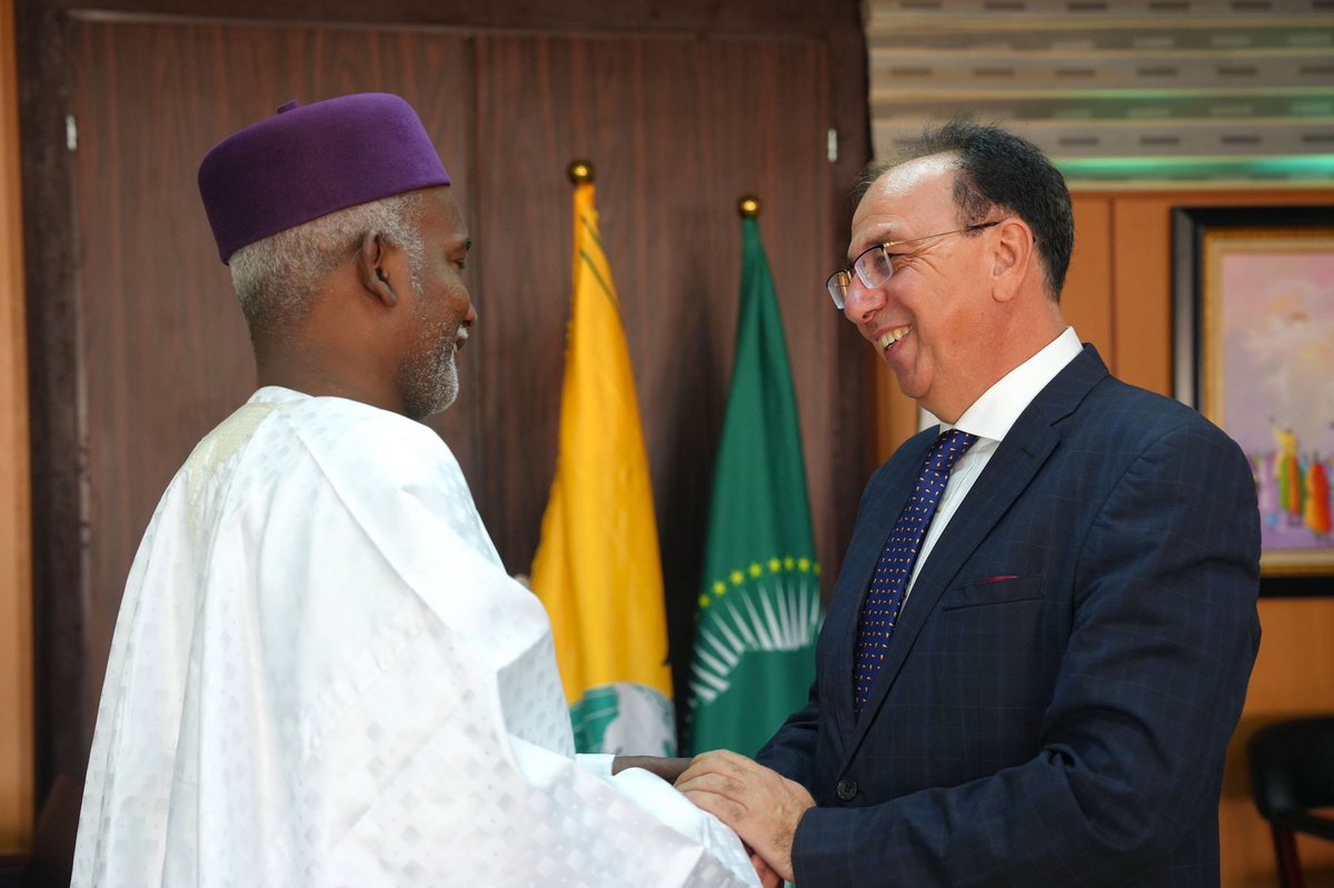 YusufTuggar's tweet photo. Strengthening bilateral ties and effective consular cooperation remains central to Nigeria’s diplomatic engagement.

I received H.E. Muhannad Halmouri, Ambassador of the State of Palestine to Nigeria, on a courtesy visit @NigeriaMFA. Our discussion focused on strengthening #NigeriaPalestineRelations, reviewing consular and humanitarian cooperation, and exchanging views on regional developments, including the humanitarian situation in Gaza.

I reaffirmed Nigeria’s enduring support for the Palestinian people and our commitment to justice, peaceful coexistence, and respect for international law. We also discussed prospects for deeper engagement, including a potential visit by the Palestinian Foreign Minister, as both countries remain committed to sustained dialogue and cooperation.