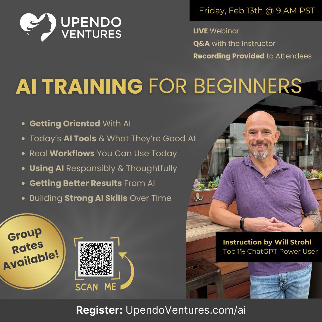 Our AI Training for Beginners helps professionals understand today’s AI tools, use them responsibly, and apply them to real workflows with confidence. Built for growth-focused teams and small businesses. 

REGISTER 👉🏽 bit.ly/4kkfQ6j 

#SmallBusiness #AI #Entrepreneurship