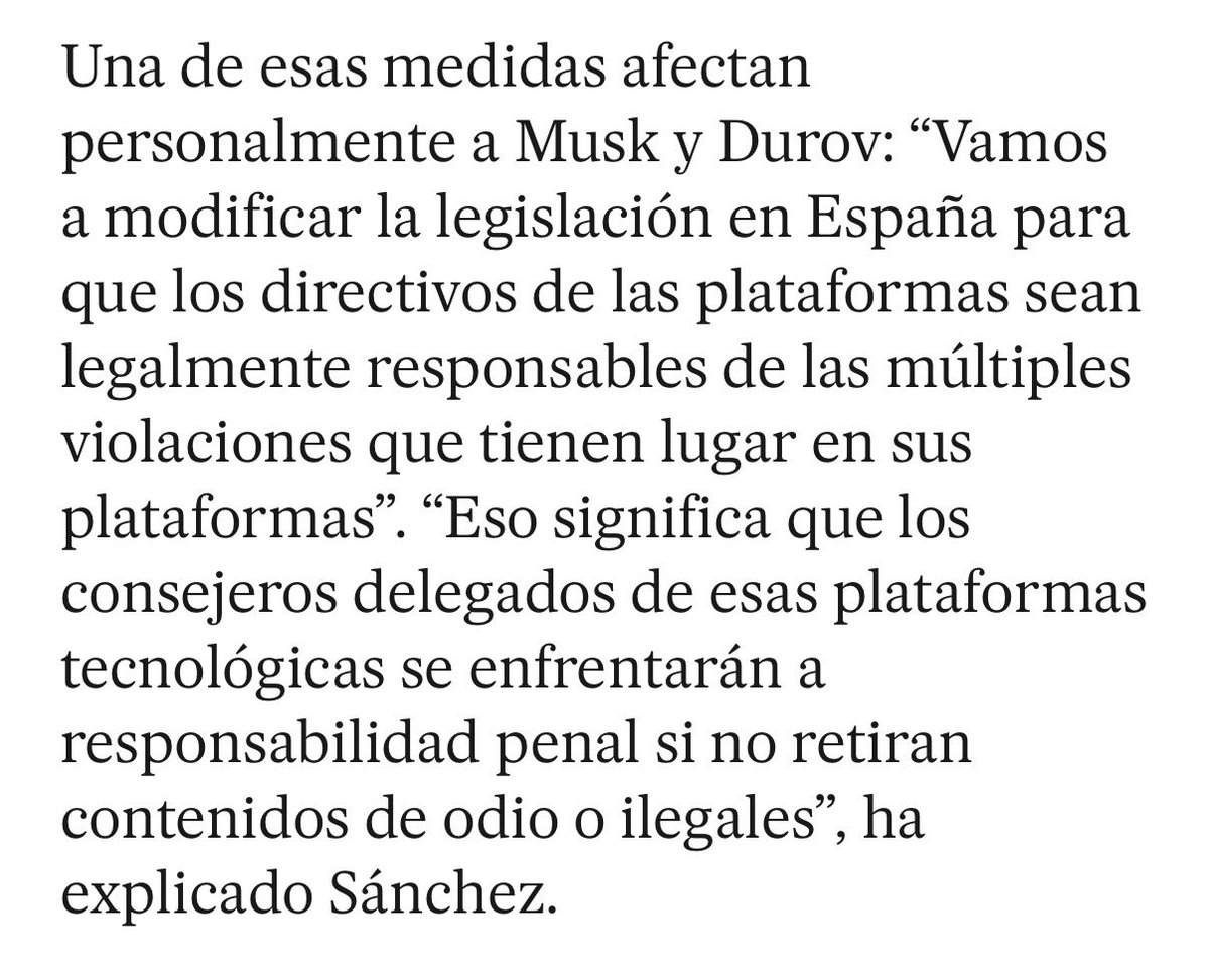 La idea más potente que lanza el Presidente es hacer responsables a los dueños de las redes sociales del contenido dañino que se vierte en ellas. El día en que una empresa dueña de una red social responda por el uso indebido que sus usuarios hagan de ella se acabó la fiesta. La