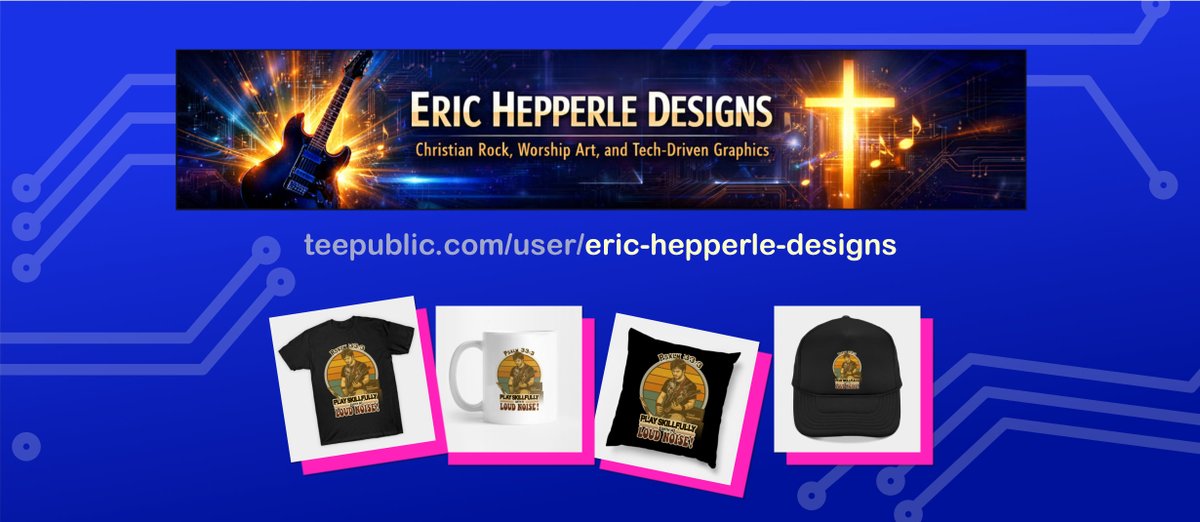 🚀 New cover on my Facebook profile: a #stealthMarketing banner for my #TeePublic merch. Combines core themes—Christian rock, worship art, and tech‑driven graphics framed inside mobile+desktop safe zones.#graphicdesign #christiancreative #branding #SocialMediaMarketing